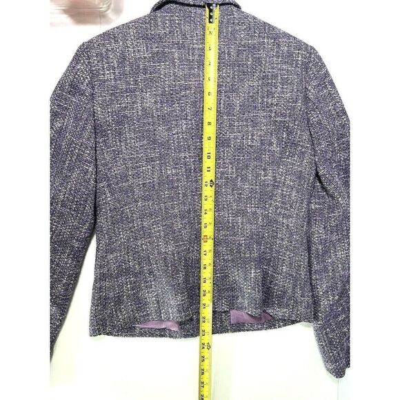 Talbots Womens Purple Tweed Moto Blazer Jacket Size 4 The Kate Zip NWT - Picture 10 of 12